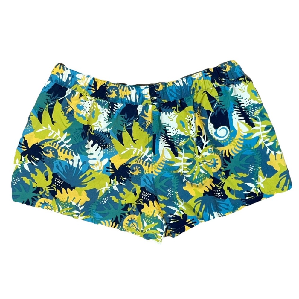 Patagonia Shorts Women Barely Baggies Size Small Green Blue Floral Pockets Sport - Picture 8 of 8